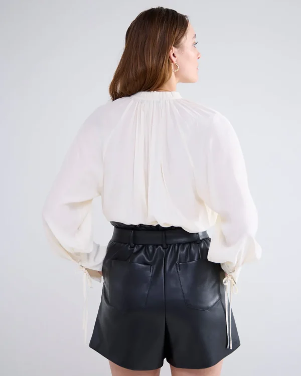 Blouse Met Franjes En Opstaande Kraag>Summum Discount