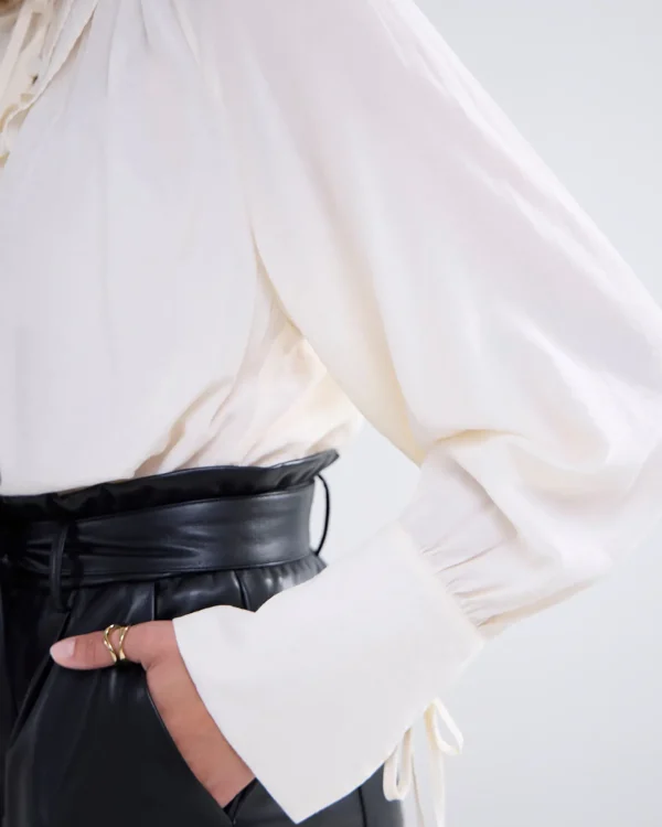 Blouse Met Franjes En Opstaande Kraag>Summum Discount
