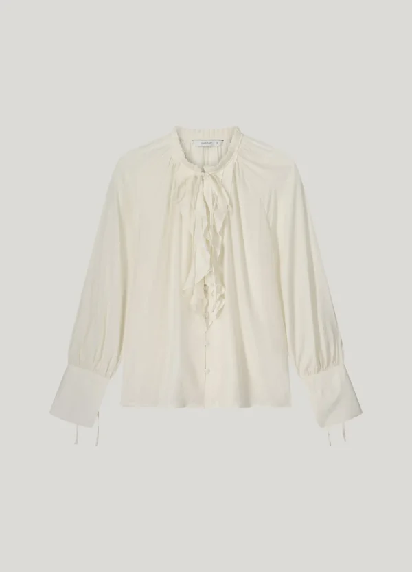 Blouse Met Franjes En Opstaande Kraag>Summum Discount