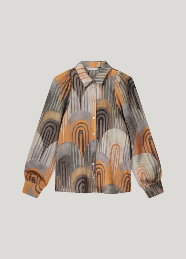 Blouse Met Pofmouwen En Structuur>Summum Discount