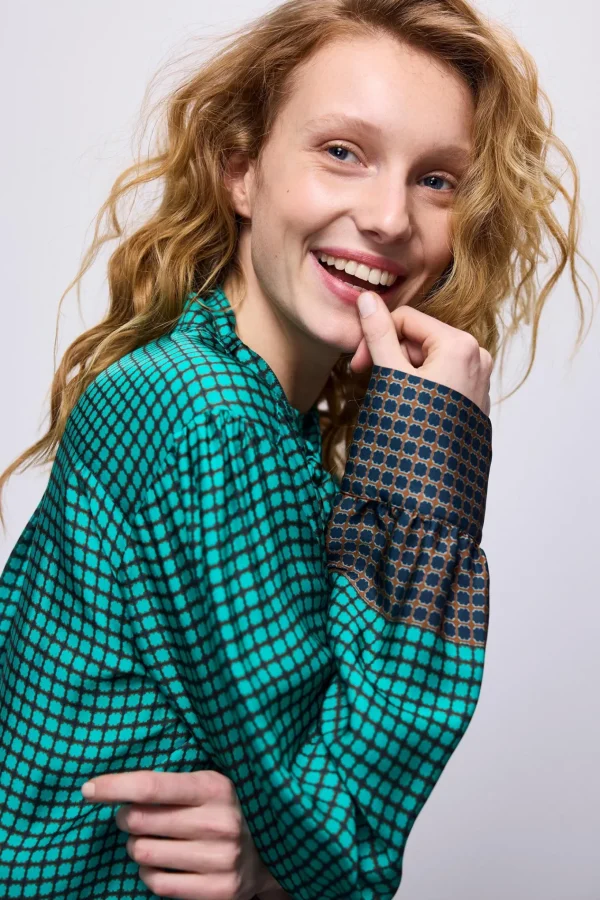 Bow Tie Blouse Print>Summum New