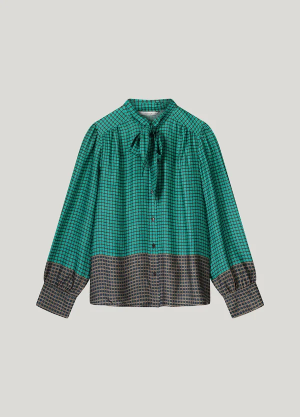 Bow Tie Blouse Print>Summum New
