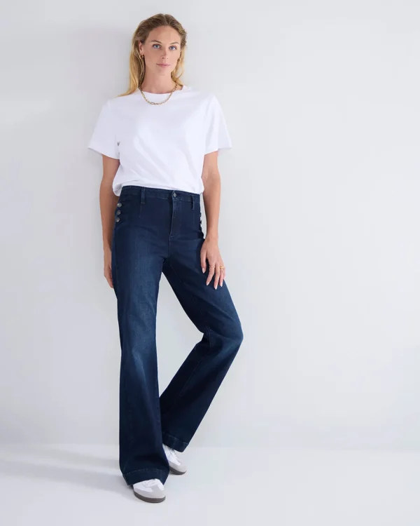 Flared Jeans Met Knoopdetails>Summum Hot