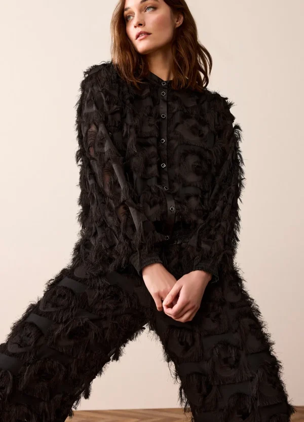 Fluffy Blouse Met Franjes>Summum Fashion