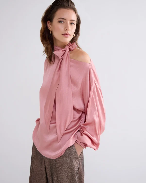 Glanzende Top Met Strik>Summum Cheap