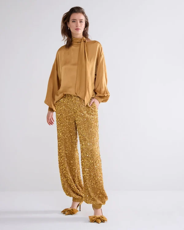 Glanzende Top Met Strik>Summum Clearance