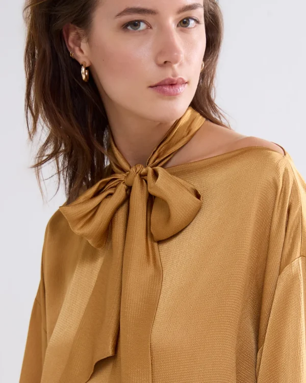 Glanzende Top Met Strik>Summum Clearance