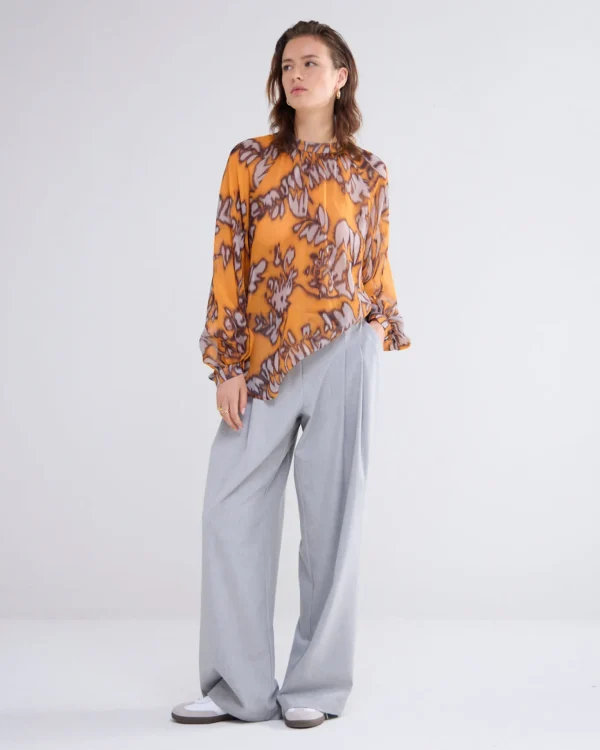 2-in-1 Top Met Gerimpelde Hals>Summum Store