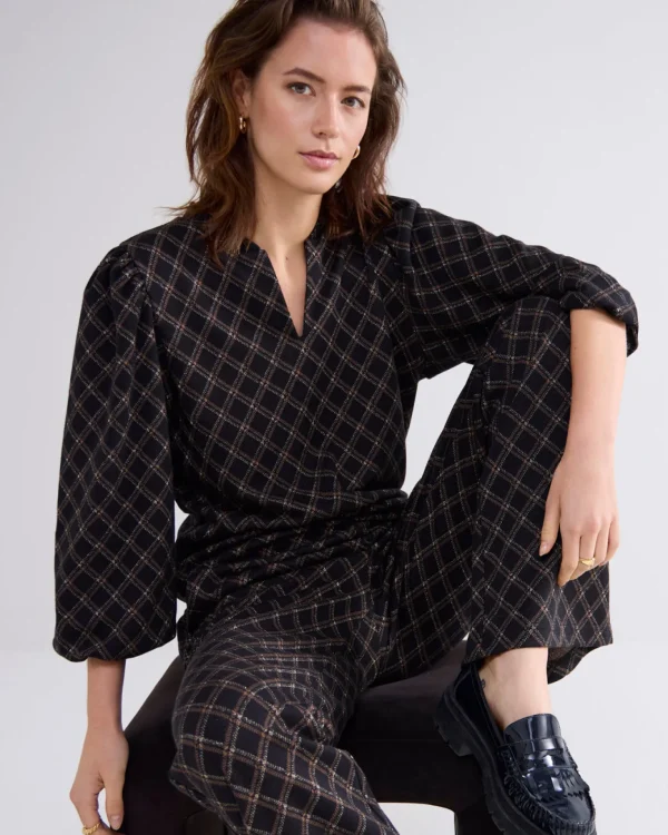 Jacquard Top Met Ruitjes>Summum Hot
