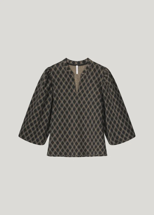 Jacquard Top Met Ruitjes>Summum Hot