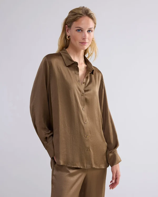 Klassieke Blouse Glanzend>Summum Fashion