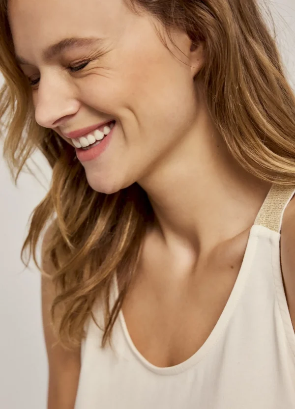 Luxury Basic Singlettop Met Gekruiste Schouderbanden>Summum Outlet