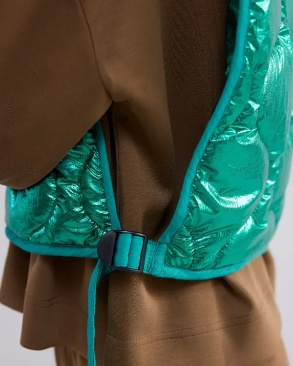 Metallic Mock Collar>Summum Fashion
