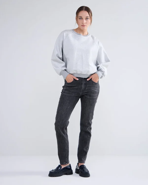 Metallic Sweatshirt Ronde Hals>Summum Hot