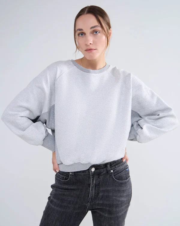 Metallic Sweatshirt Ronde Hals>Summum Hot