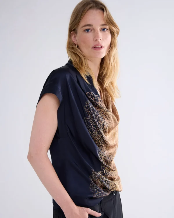 Mouwloze Top Met Bladprint>Summum Cheap