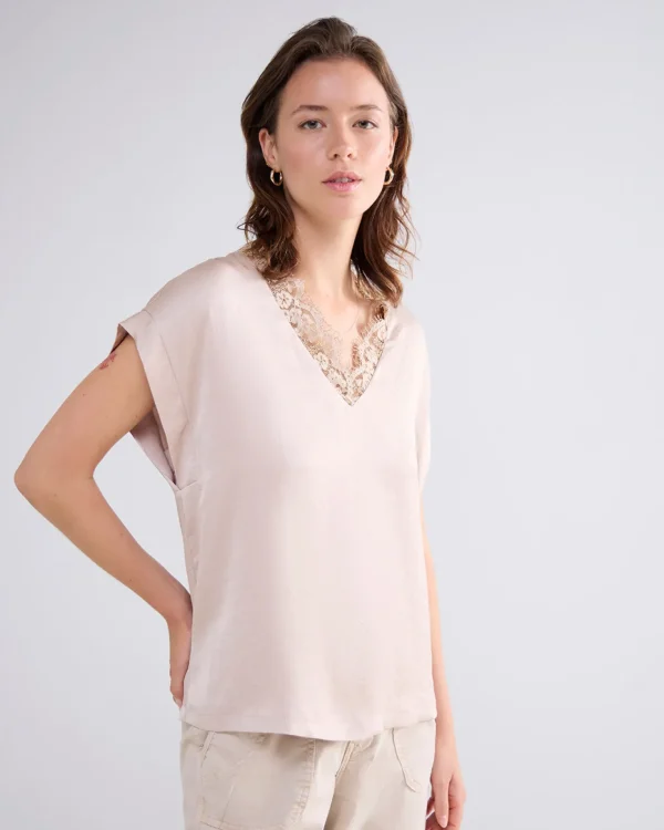 Mouwloze Top Met Kant>Summum Shop