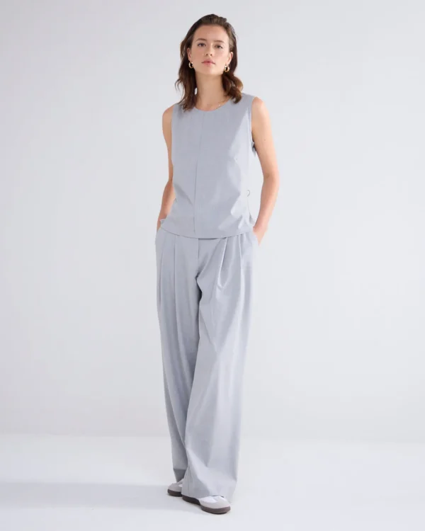 Mouwloze Top Met Taft Achterkant>Summum Fashion
