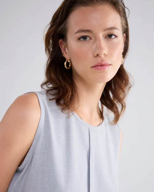Mouwloze Top Met Taft Achterkant>Summum Fashion