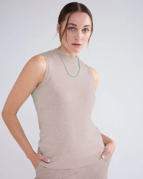 Mouwloze Top Rib-boordje>Summum Outlet