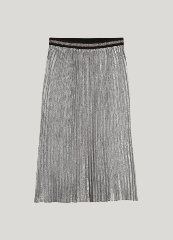 Plissé Rok Zilver>Summum Clearance