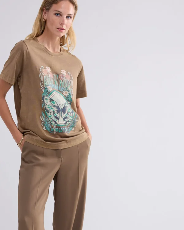 Round Neck T-shirt Met Print>Summum Shop