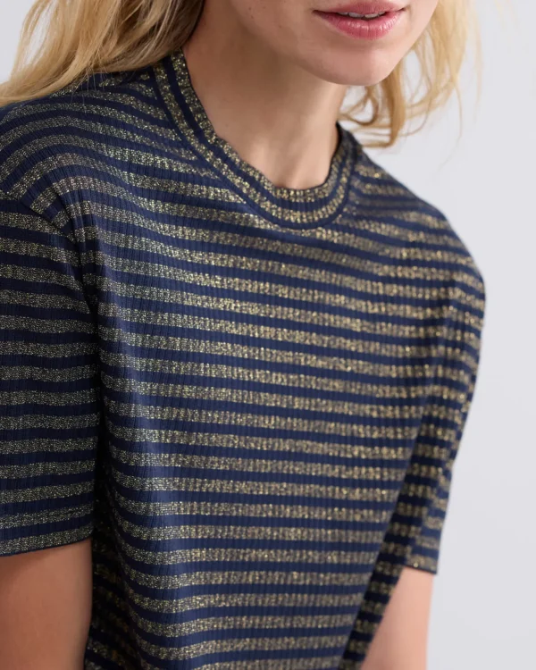 Shortsleeve Top Met Lurex Rib>Summum Sale