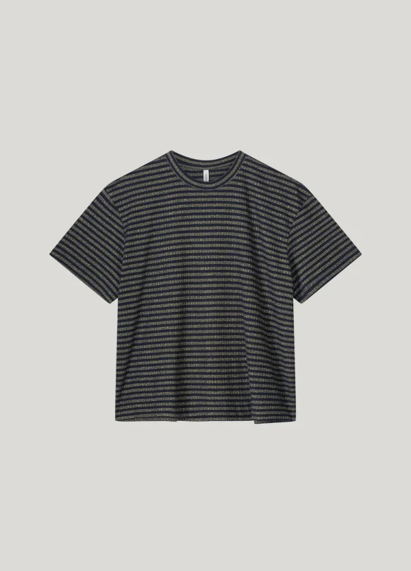 Shortsleeve Top Met Lurex Rib>Summum Sale