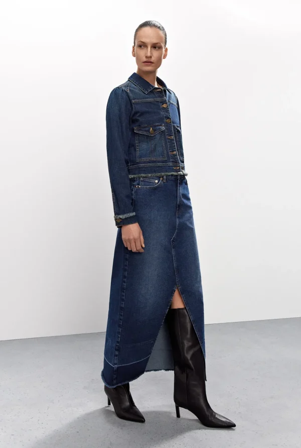 Slim Fit Denim Jacket>Summum Cheap