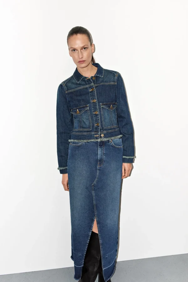 Slim Fit Denim Jacket>Summum Cheap