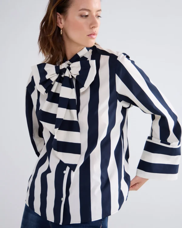 Streepjesblouse Met Strik>Summum Sale