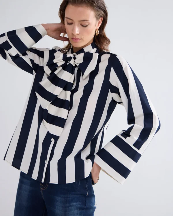 Streepjesblouse Met Strik>Summum Sale