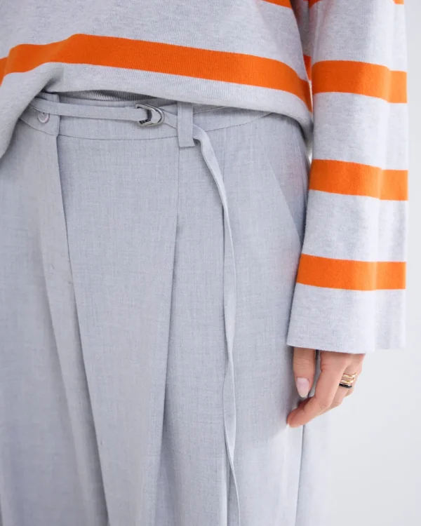 Wijde Broek Met Plooien En Riem>Summum Clearance