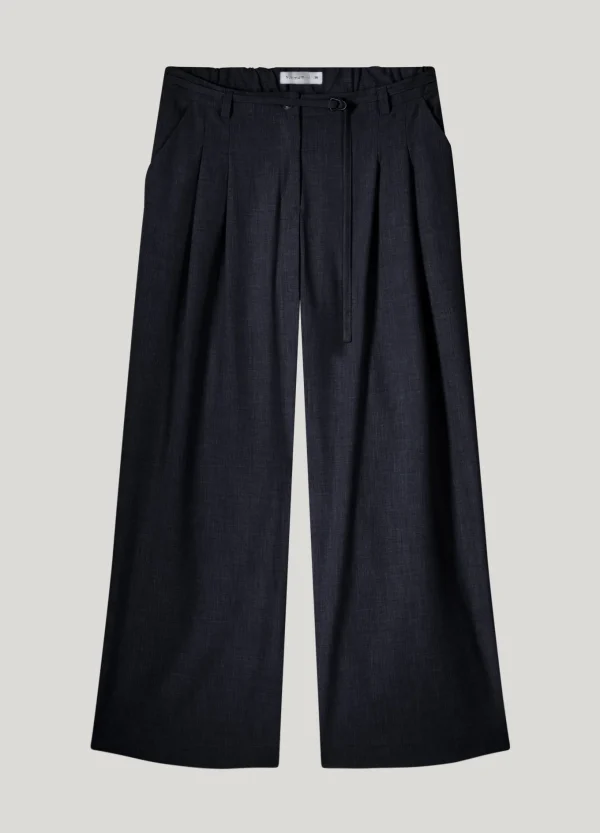 Wijde Broek Met Plooien En Riem>Summum Cheap